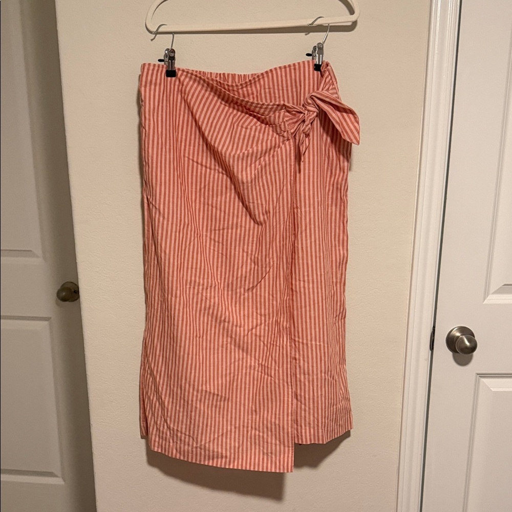 Universal Thread Coral Striped Midi Skirt